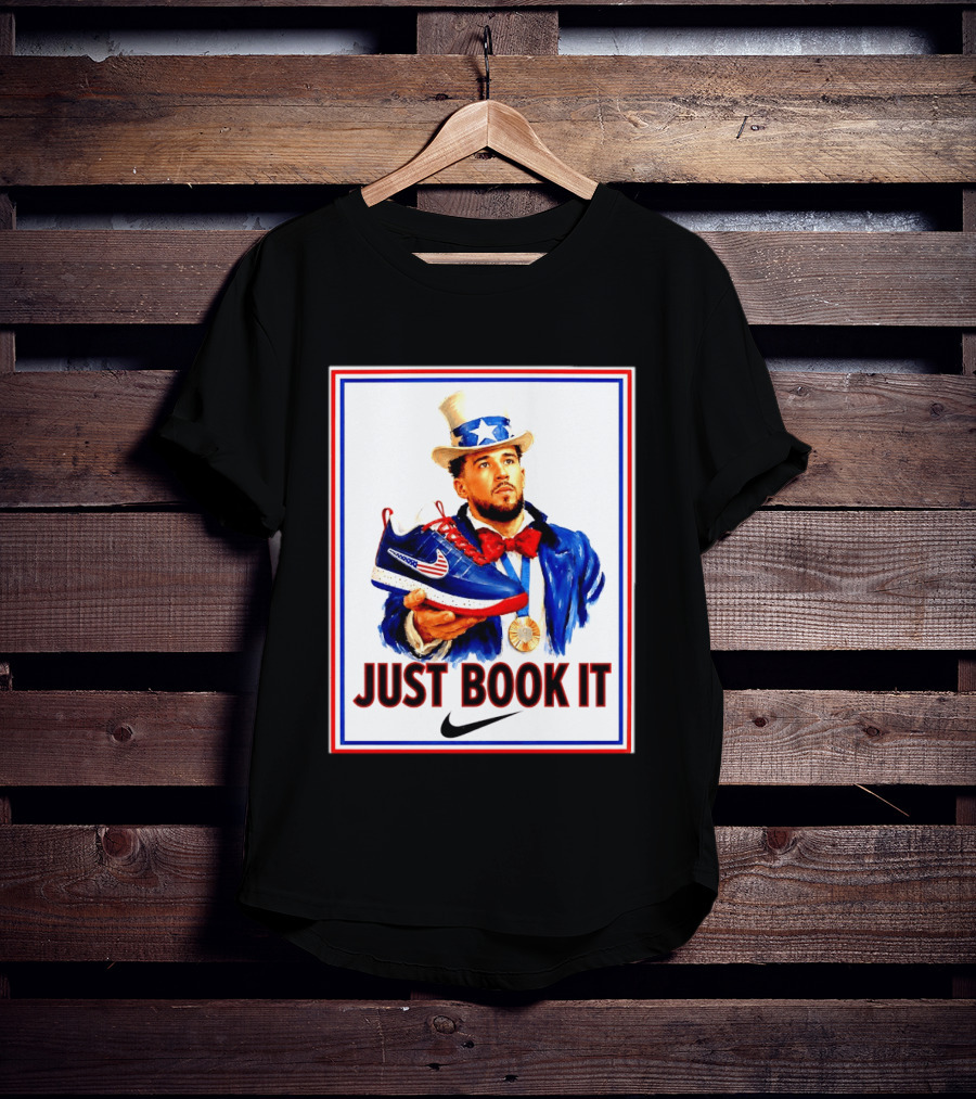 Just Book It Devin Booker Uncle Sam Gold Medal Nike Sneaker T-Shirt