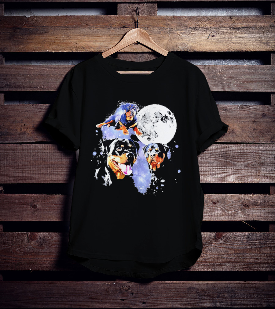 Rottweiler Galaxy Moon Space Celestial Dog Breed Lover Pet Owner Lunar Canine Adventure T-Shirt