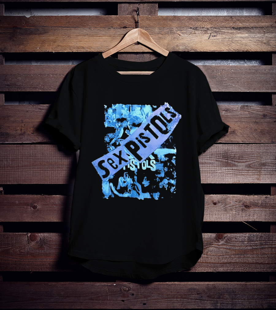 Sex Pistols Distressed Blue Photo Collage T-Shirt