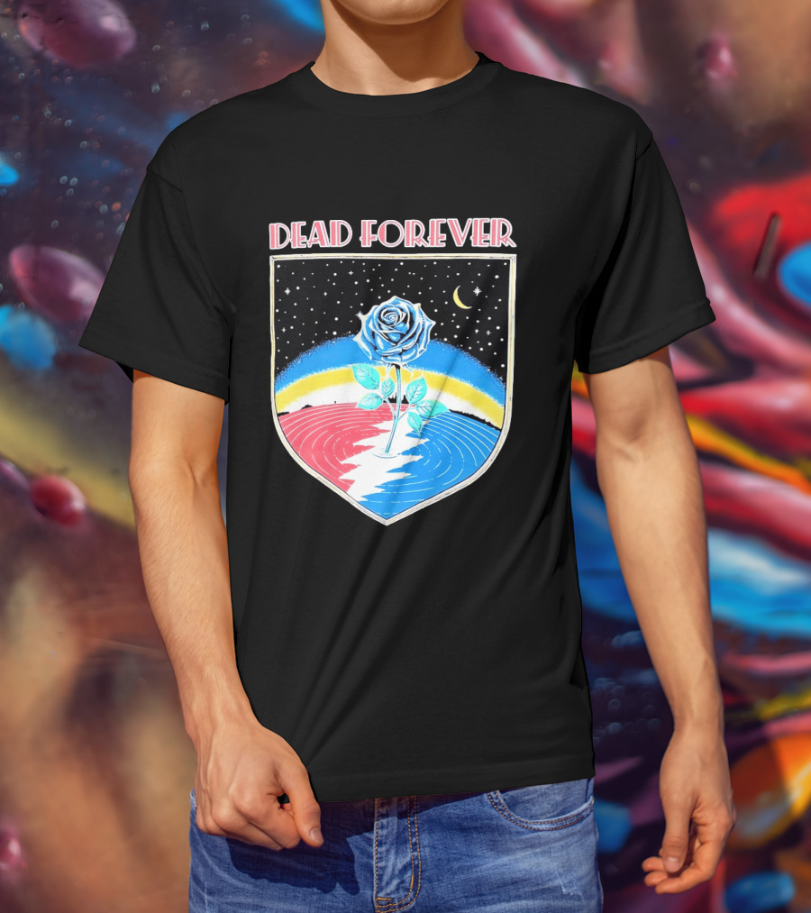 Grateful Dead Forever Rose Skull Rainbow Night Sky Moon Dead60 T-Shirt