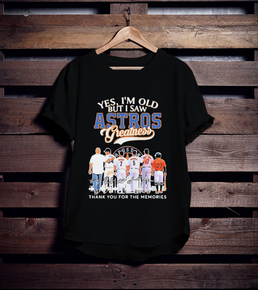 Yes I'm Old But I Saw Astros Greatness Ryan Biggio Bagwell Beltran Thank You For The Memories T-Shirt