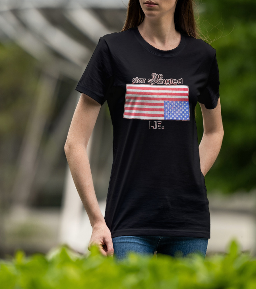 The Star Spangled Lie Upside Down American Flag T-Shirt