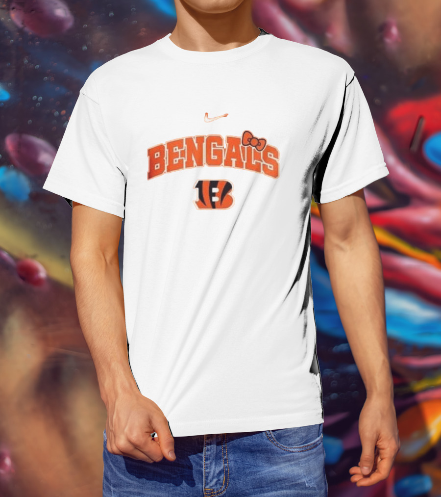 Nike Bengals Hello Kitty Bow Collaboration T-Shirt