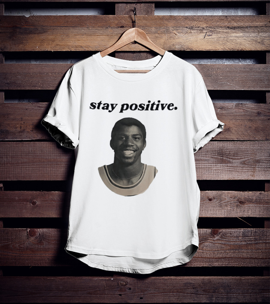 Magic Johnson Stay Positive Los Angeles Lakers T-Shirt