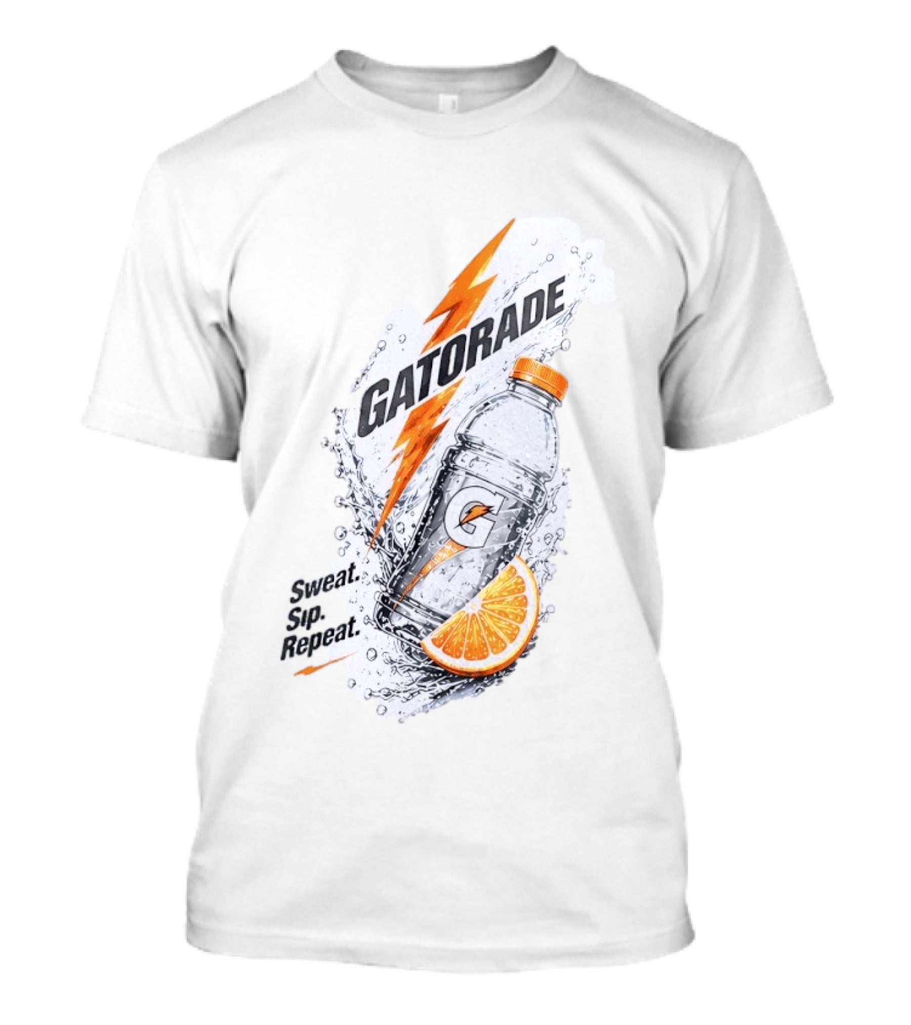 Gatorade Sweat Sip Repeat Lightning Bolt Orange Slice Bottle T-Shirt