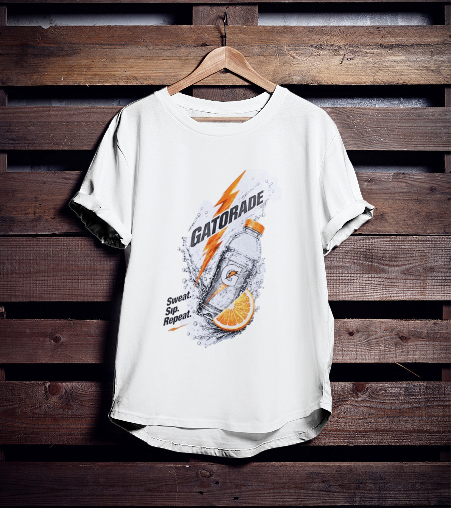 Gatorade Sweat Sip Repeat Lightning Bolt Orange Slice Bottle T-Shirt