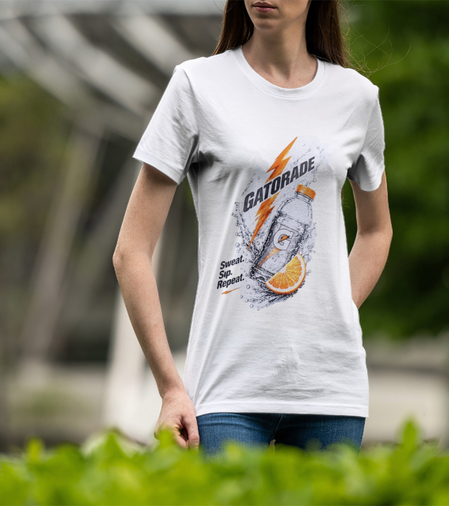 Gatorade Sweat Sip Repeat Lightning Bolt Orange Slice Bottle T-Shirt