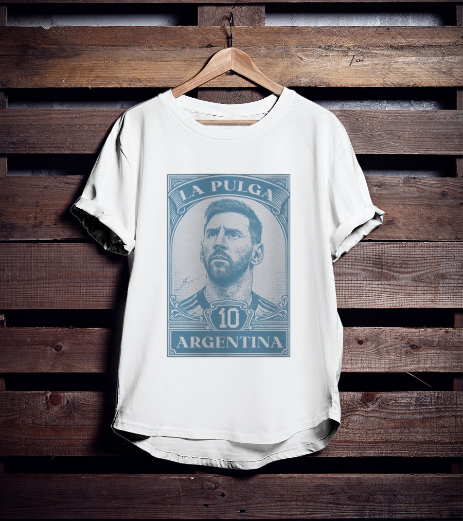 La Pulga Argentina 10 Stamp Messi T-Shirt