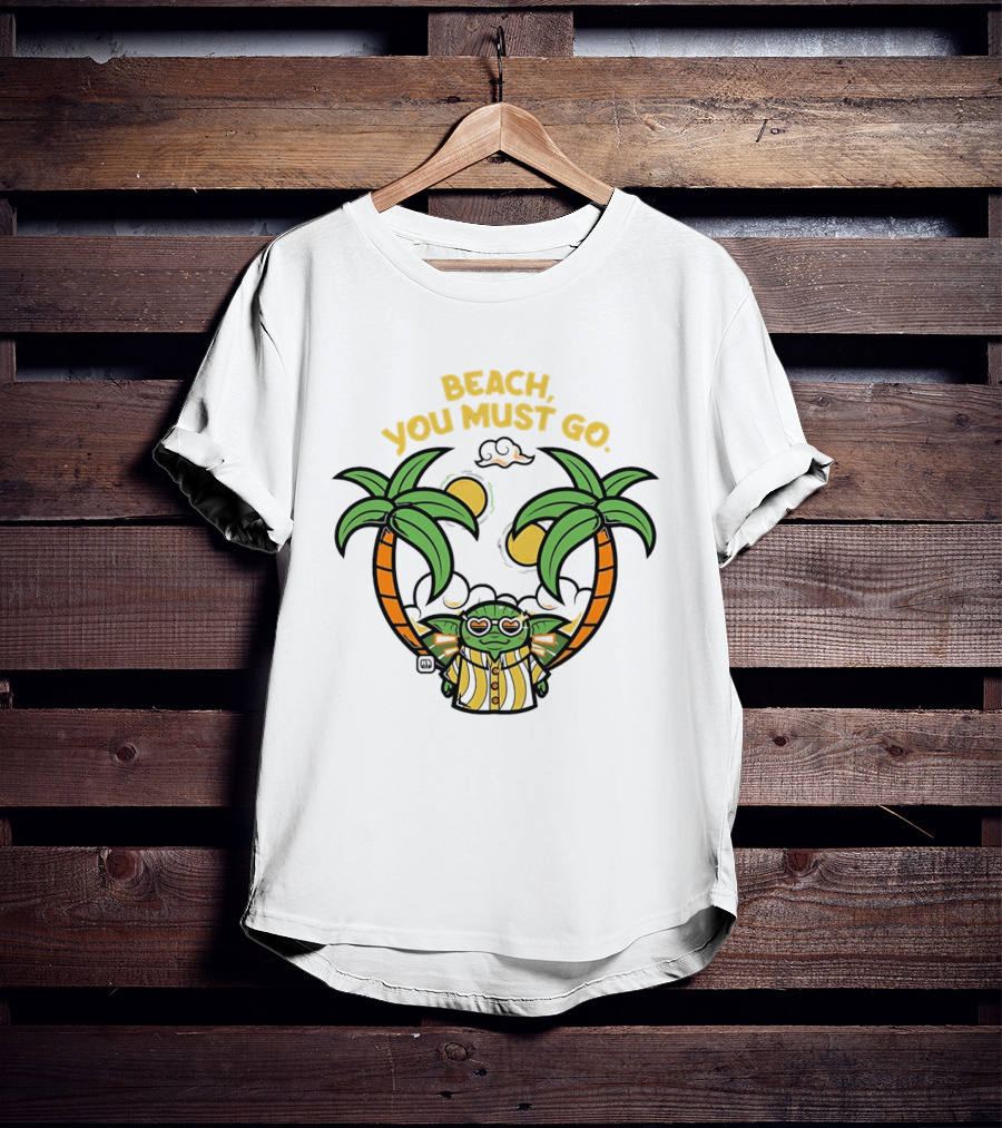 Grogu Hawaiian Outfit Beach You Must Go Palm Trees Sunglasses T-Shirt