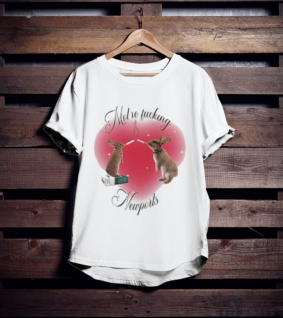 Motherfucking Newports Rabbits Smoking Cigarettes T-Shirt