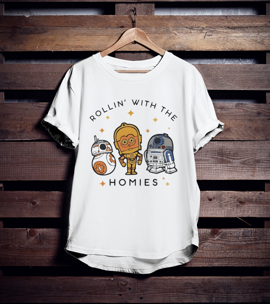 BB 8 C 3PO R2 D2 Rollin' With The Homies T-Shirt