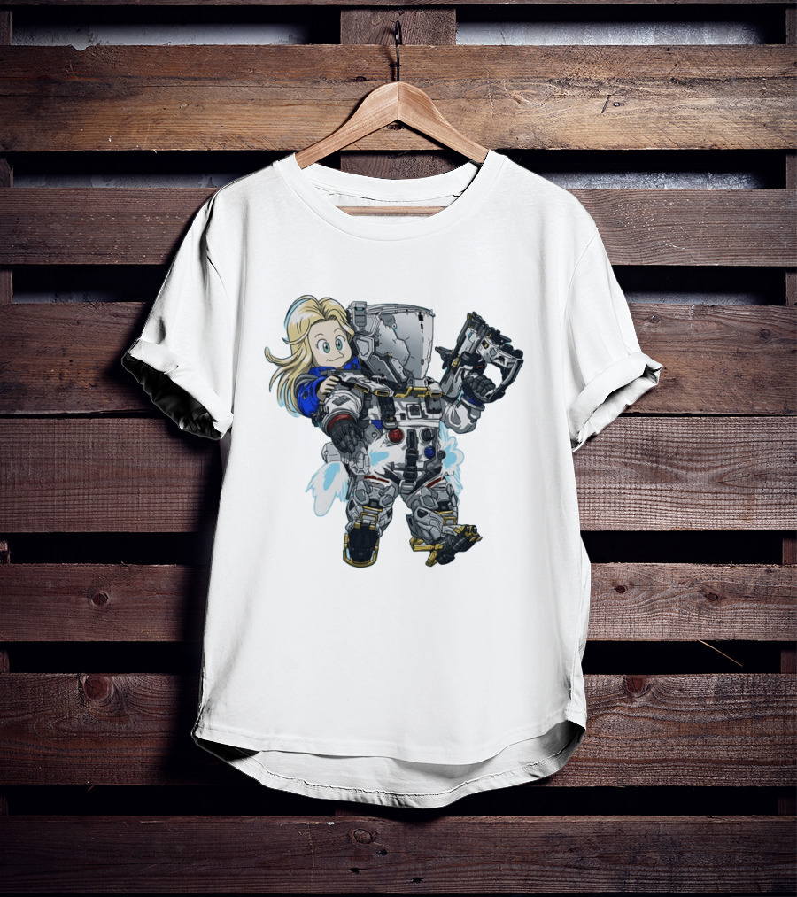 Android 18 Chibi And Titanfall Pilot Fusion Dragon Ball Z T-Shirt
