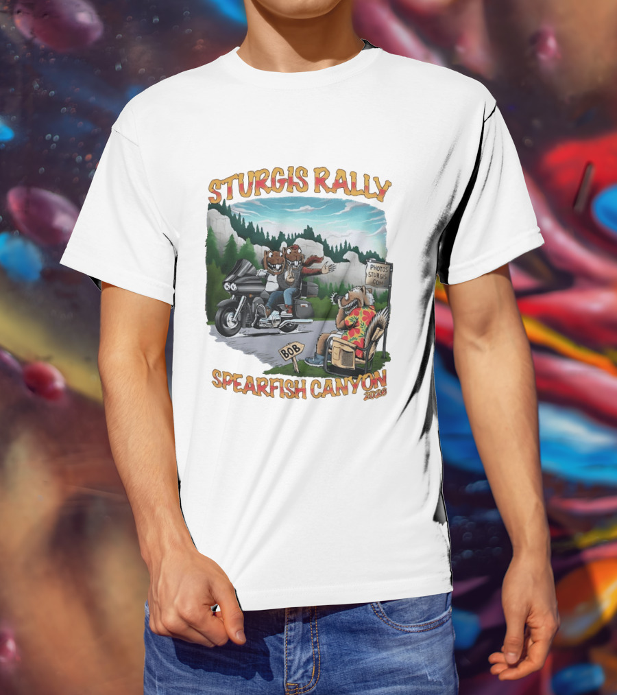 Sturgis Rally 2020 Squirrels Riding Motorcycle Spearfish Canyon T-Shirt