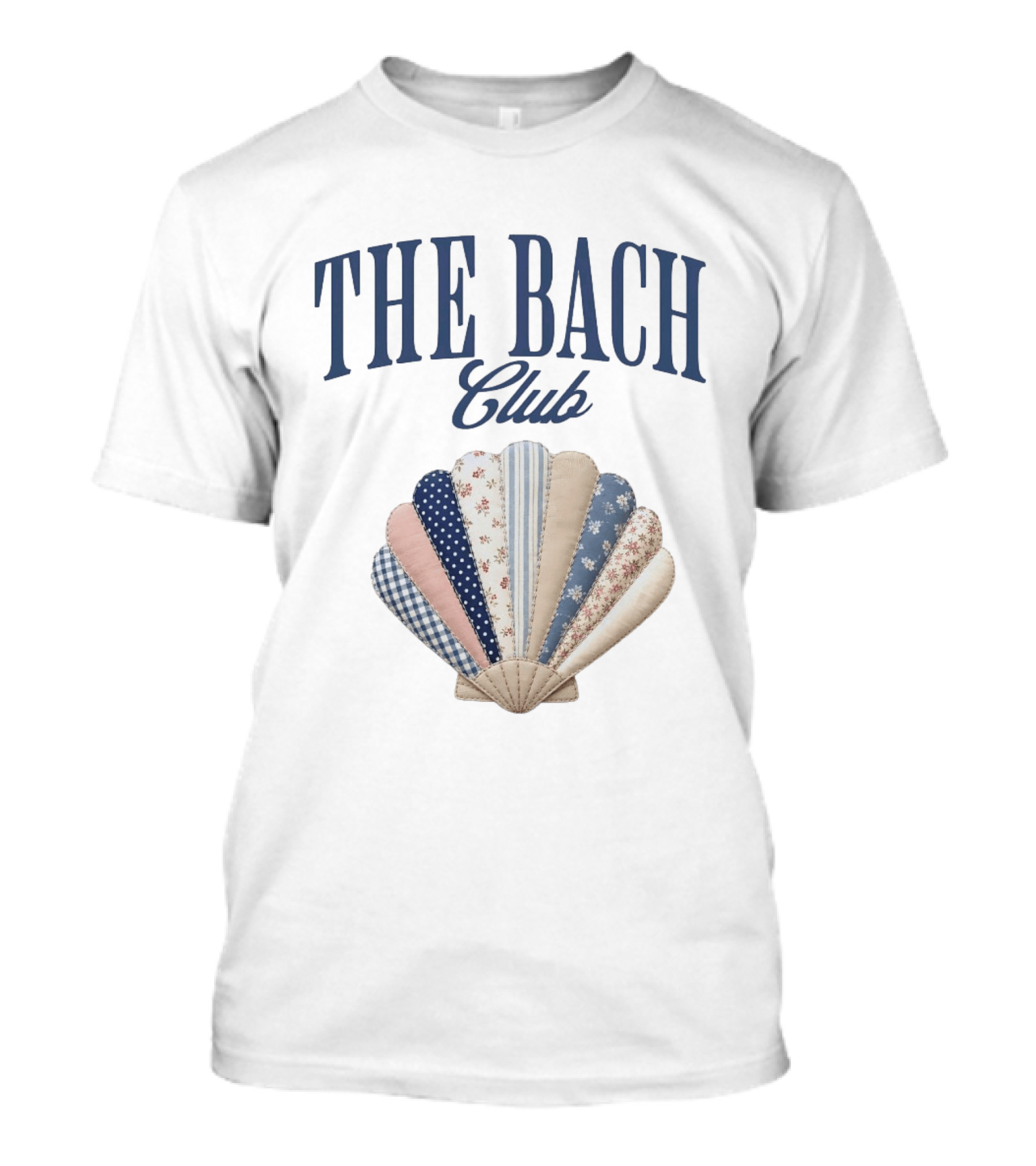 The Bach Club Patchwork Seashell Pattern Aesthetic T-Shirt