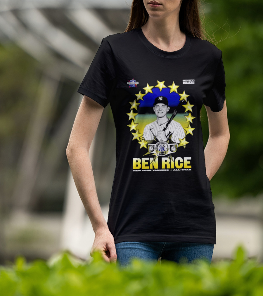 Ben Rice New York Yankees All Star Baseball Player MLB Stars T-Shirt