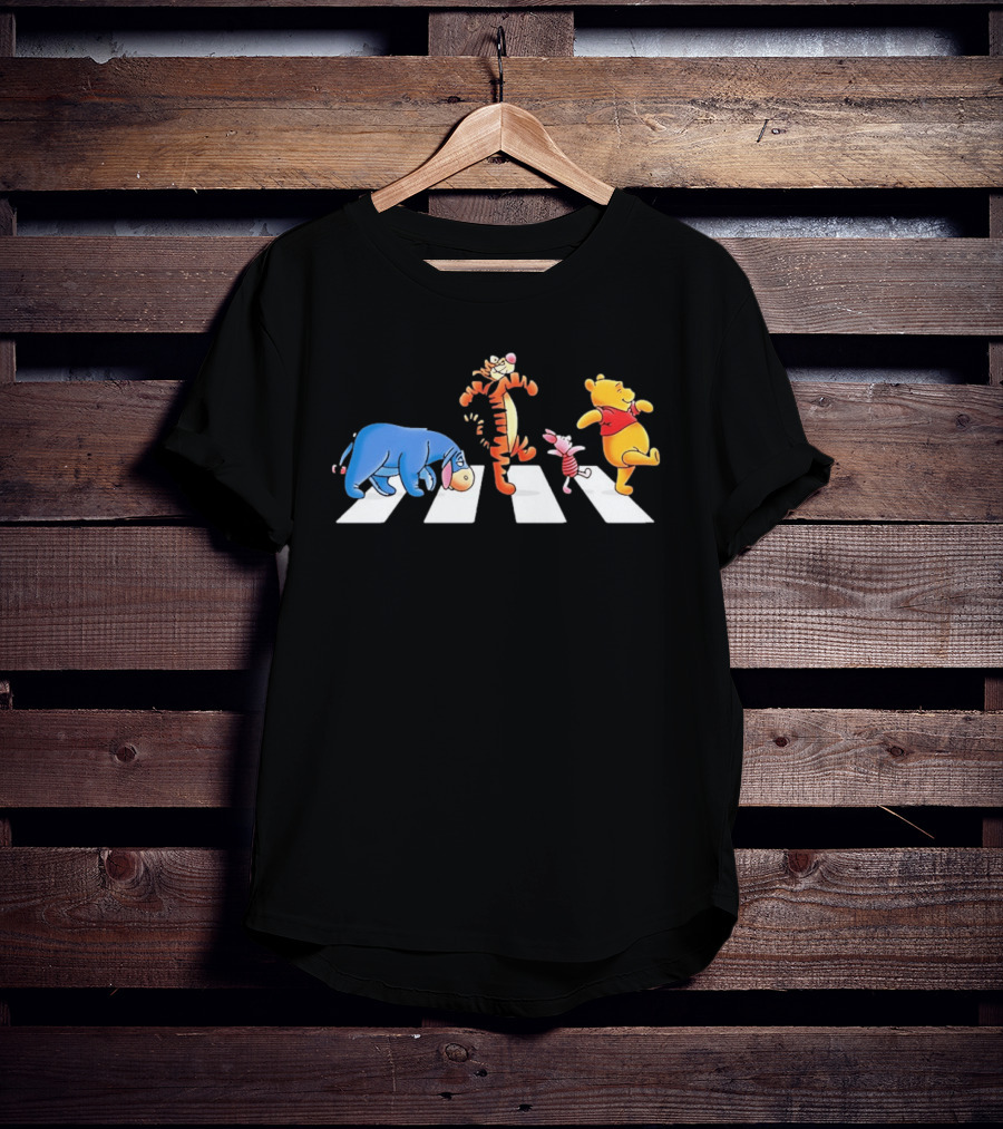 Eeyore Tigger Piglet Pooh Crossing Abbey Road Iconic Scene T-Shirt