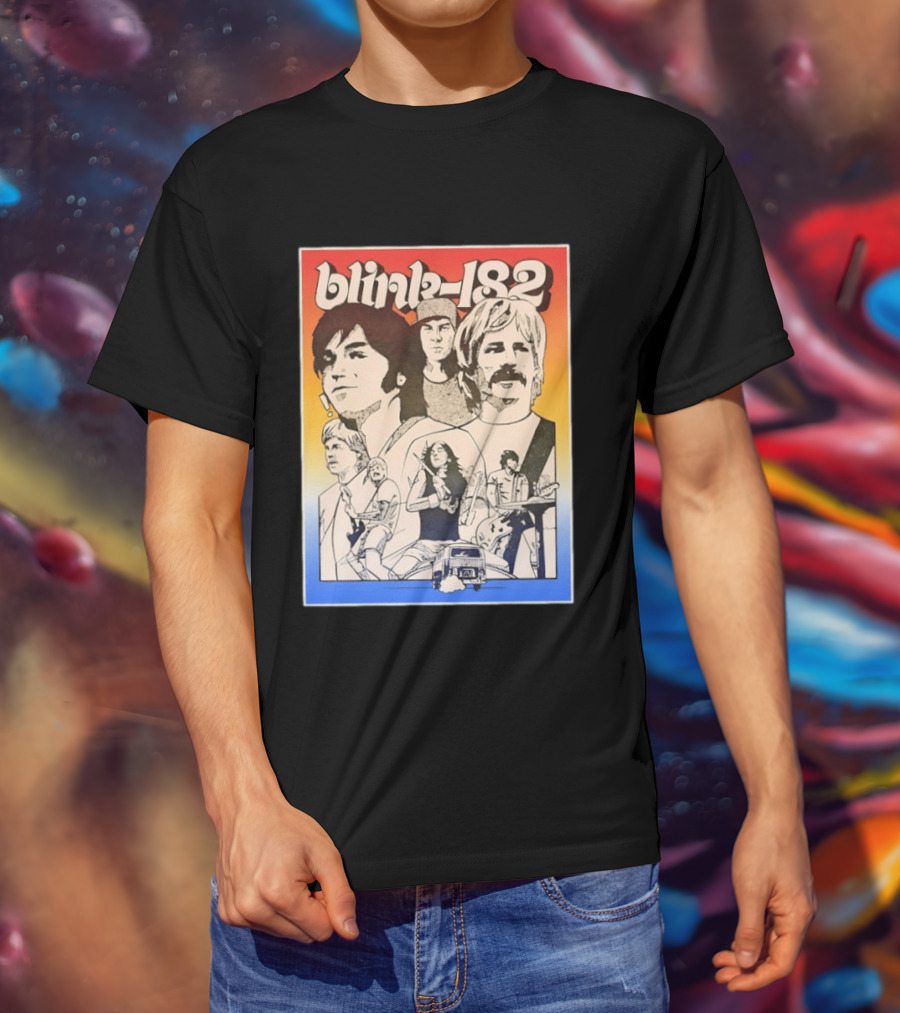 Blink 182 Band Members Pop Punk Collage T-Shirt