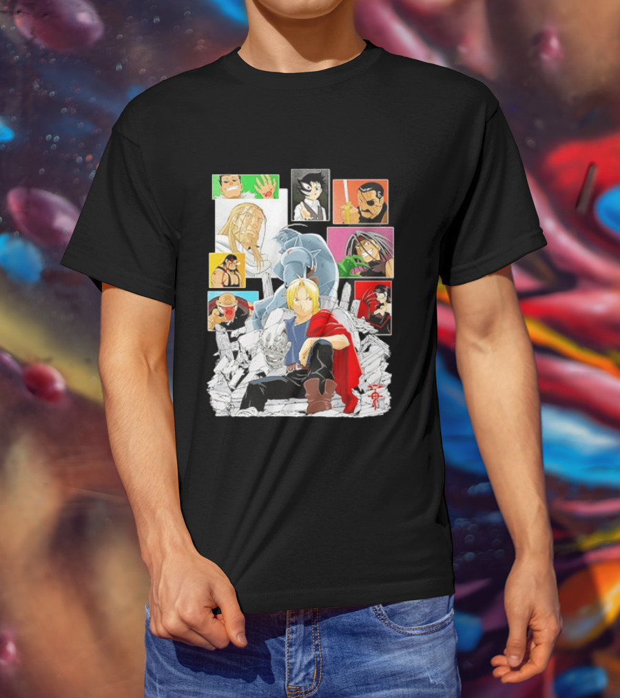 Fullmetal Alchemist Iconic Characters Edward Elric And Alphonse Collage T-Shirt