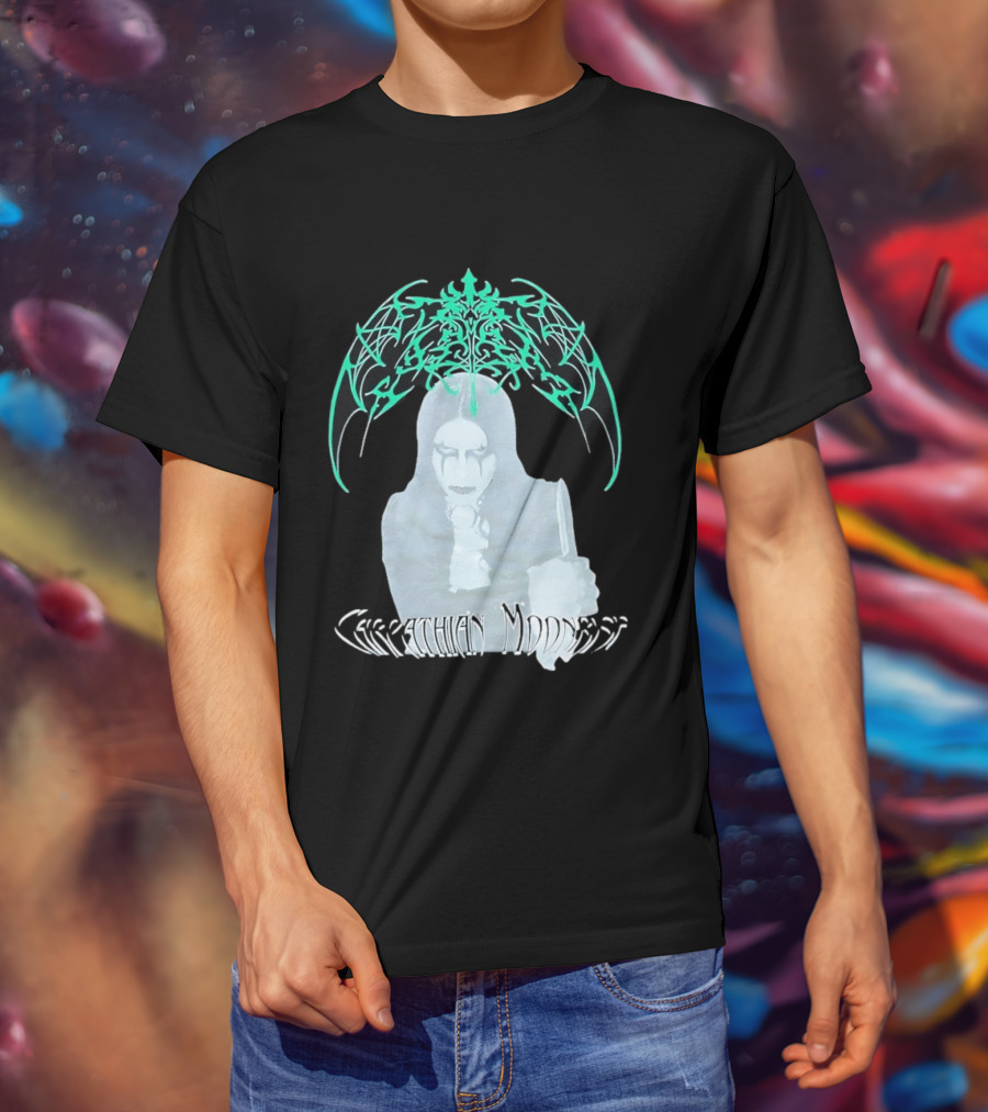 Carpathian Moonrise Hooded Figure With Knife Metal Band T-Shirt
