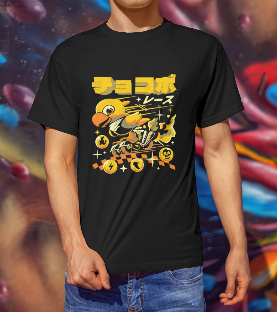 Chokobo Resu Chocobo Race Final Fantasy Colorful Energetic T-Shirt