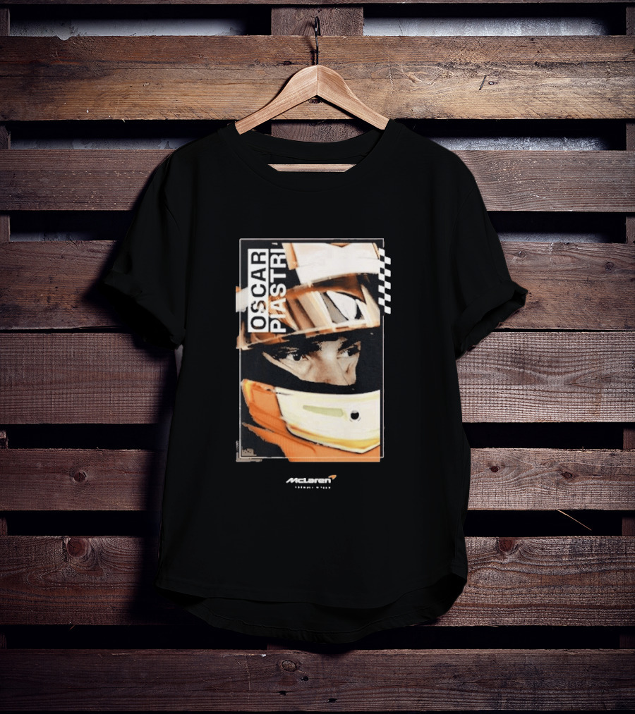 Oscar Piastri McLaren Driver Helmet Art Racing Fan T-Shirt