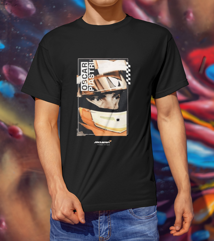 Oscar Piastri McLaren Driver Helmet Art Racing Fan T-Shirt