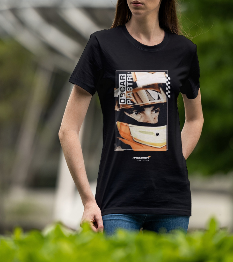 Oscar Piastri McLaren Driver Helmet Art Racing Fan T-Shirt