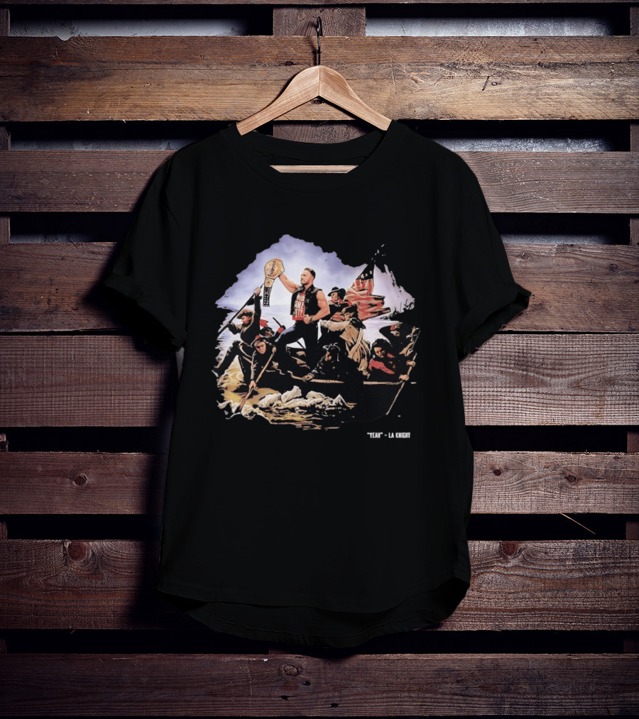 LA Knight WWE Yeah Washington Crossing The Delaware Championship T-Shirt