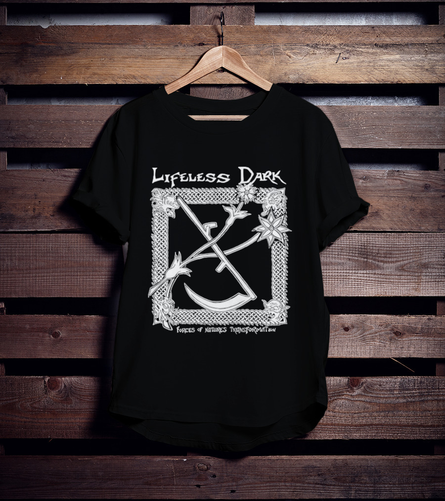 Lifeless Dark Forces Of Nature's Transformation Celtic Knot Scythe Star T-Shirt