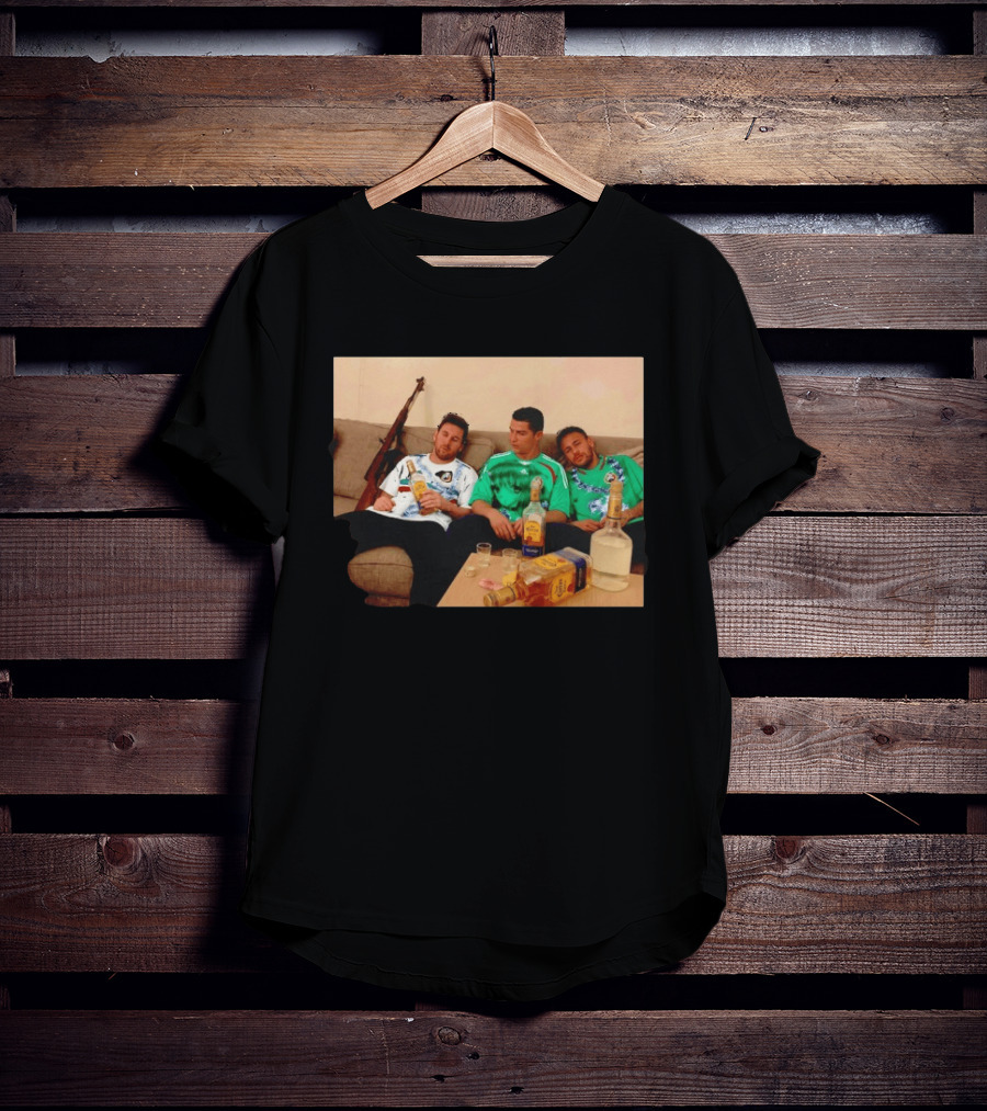 Lionel Messi Cristiano Ronaldo Neymar Mexico National Team Tequila Party T-Shirt