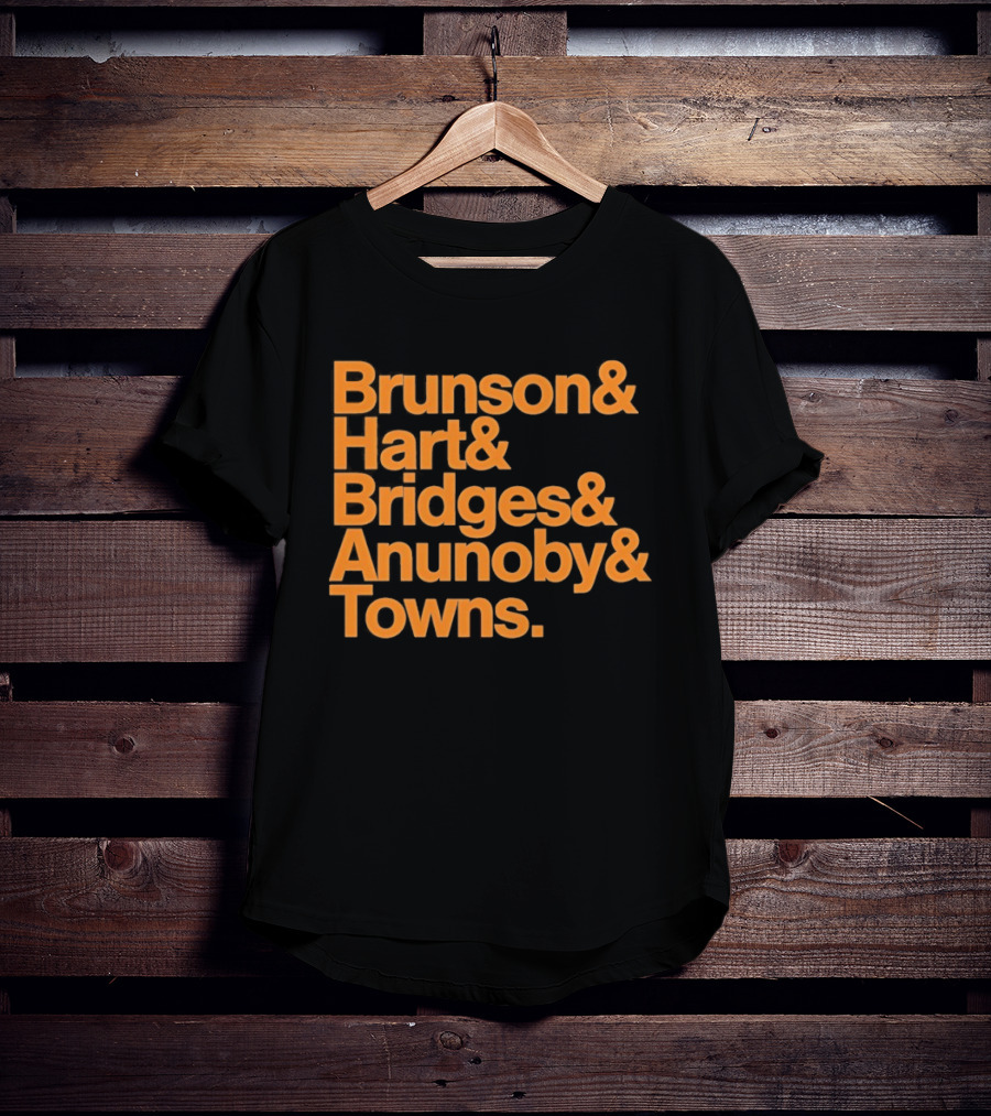 New York Knicks Brunson Hart Bridges Anunoby Towns Lineup T-Shirt
