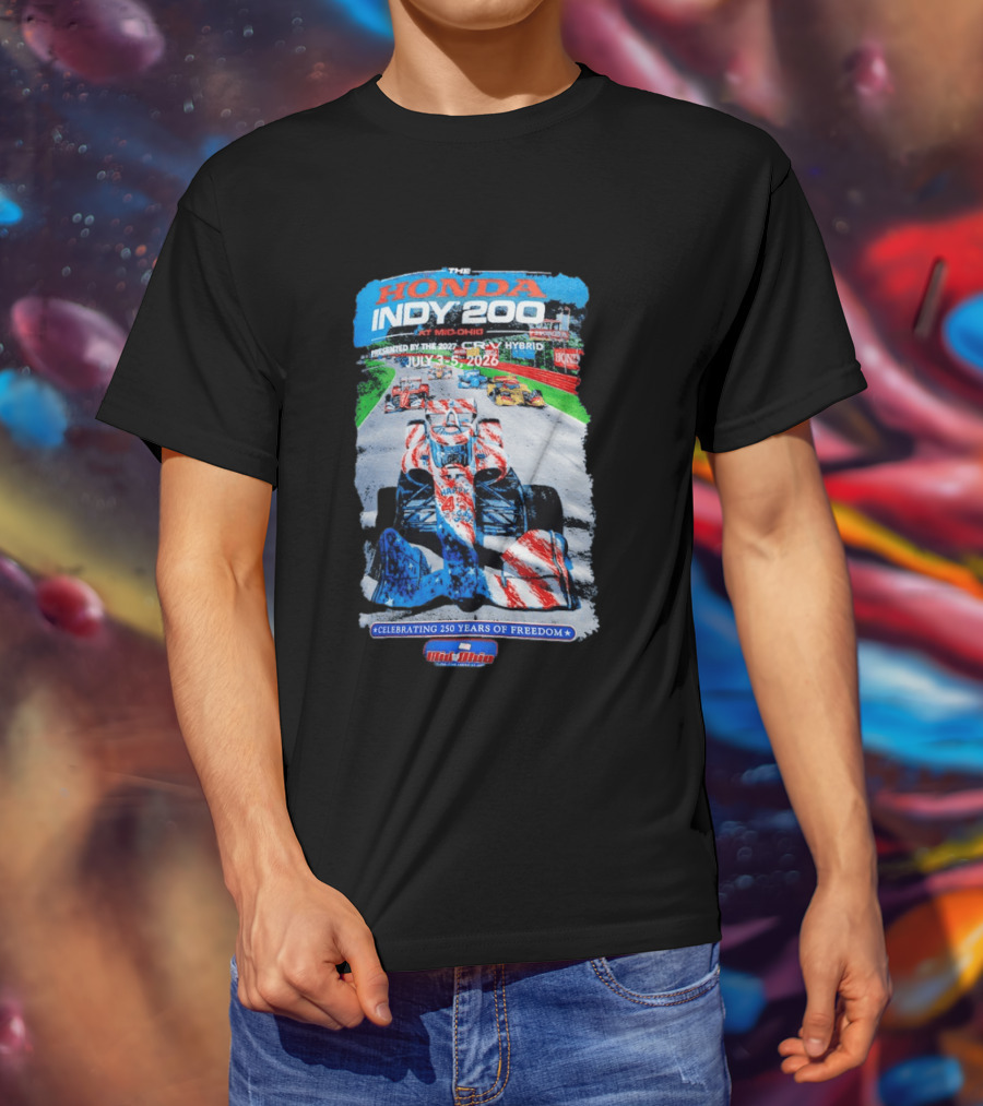 Honda Indy 200 At Mid Ohio July 3 To 5 2026 Celebrating 250 Years Of Freedom Racing Event T-Shirt