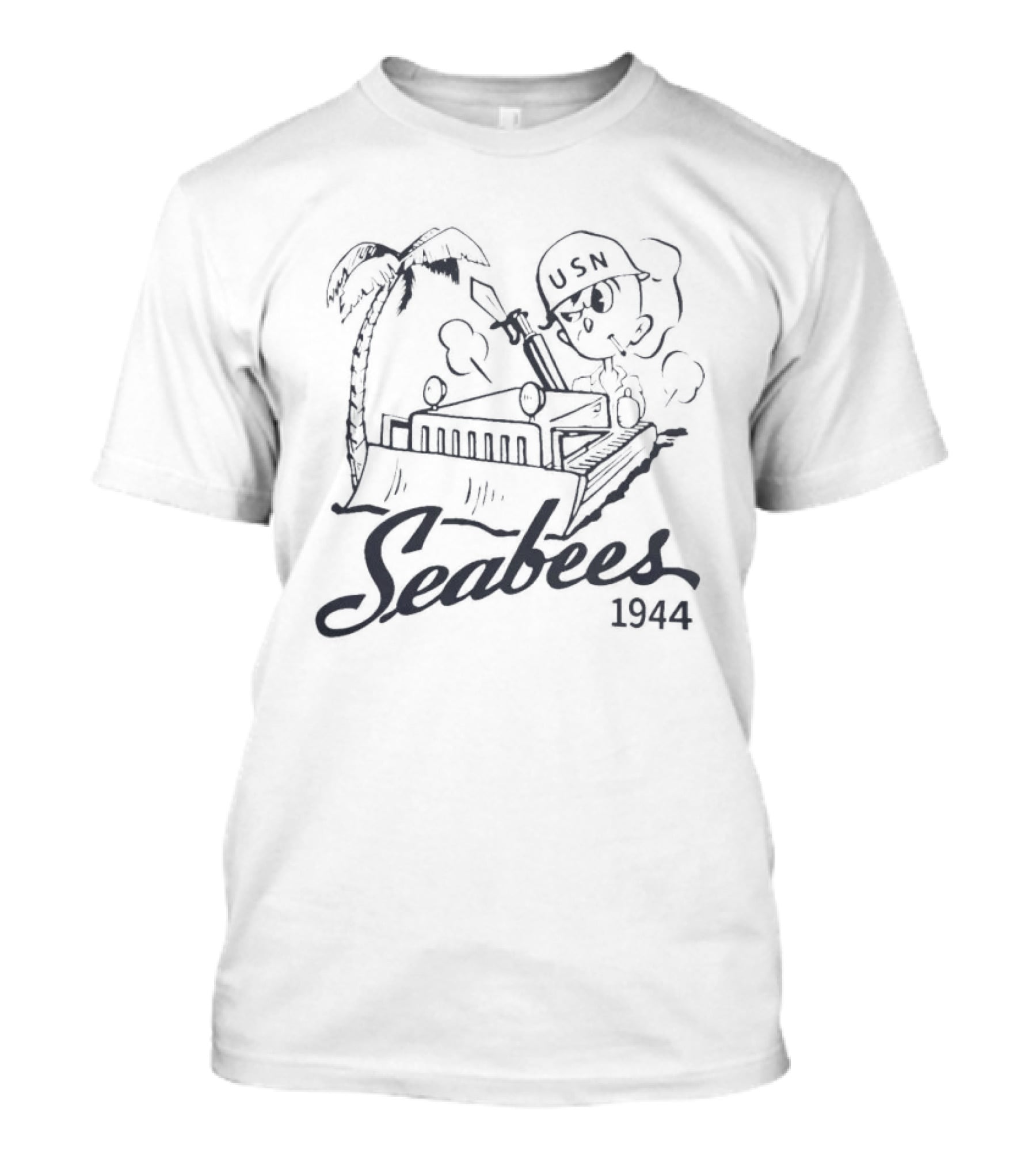 Seabees 1944 Palm Cannon USN Zero Foxtrot T-Shirt