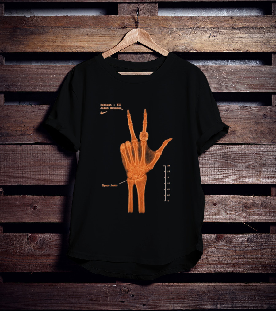 New York Knicks Jalen Brunson X Ray Nike 13 Wrist Surgery T-Shirt