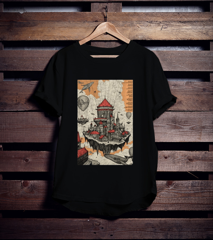 Opeth 2026 Summer Tour Exclusive Floating City With Whales And Balloons T-Shirt