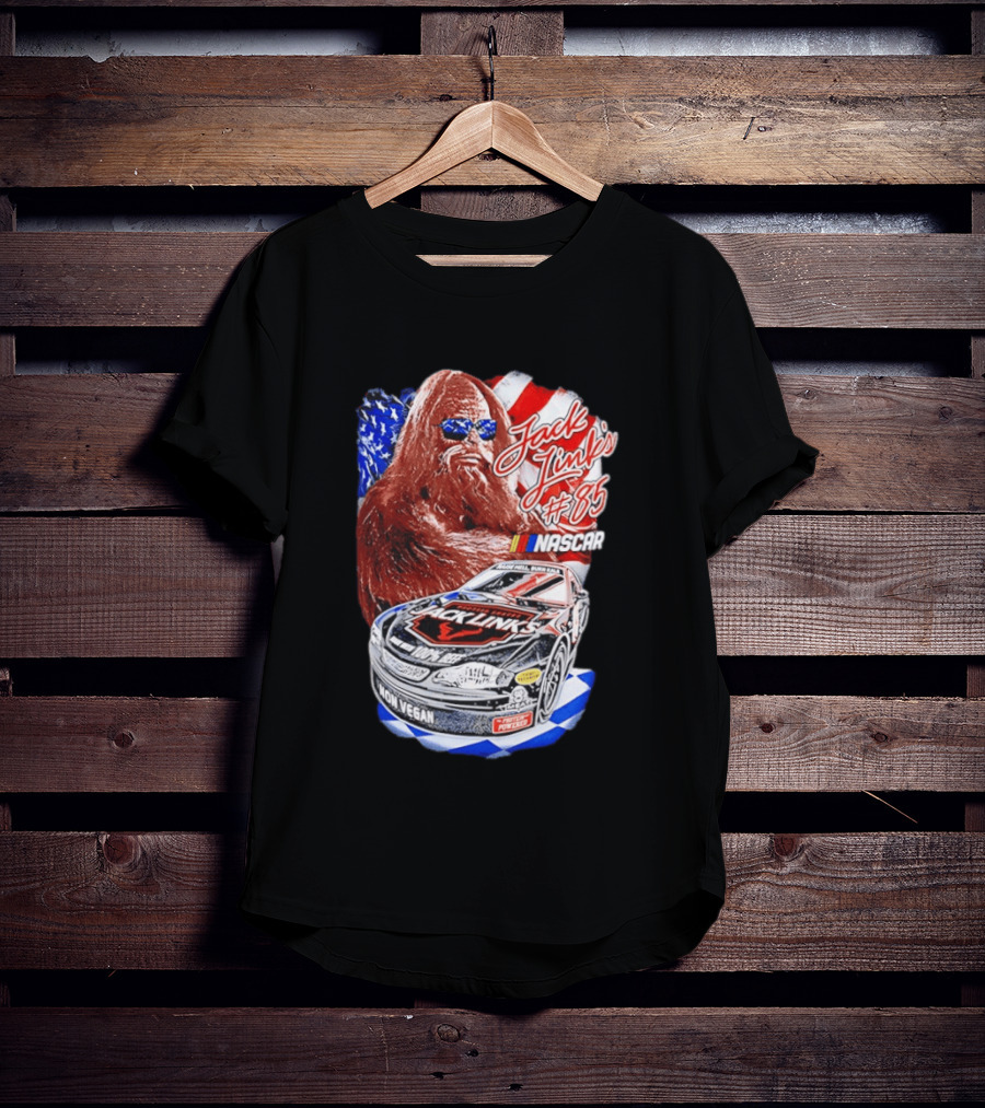 Jack Link's Bigfoot #85 NASCAR American Flag Non Vegan T-Shirt