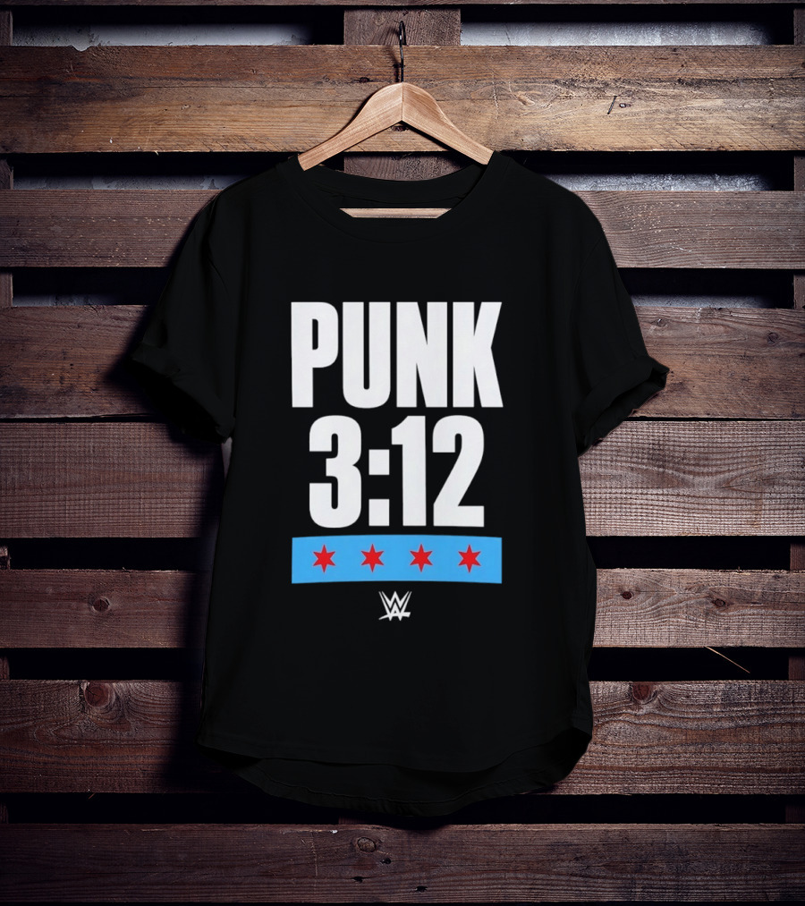 Punk 3 12 WWE CM Punk Wrestling Star Logo Four Red Stars T-Shirt
