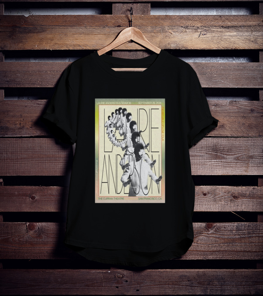 Laurie Anderson Curran Theatre September 25 2026 San Francisco Vaporwave Block Of Love Tour Sexmob T-Shirt