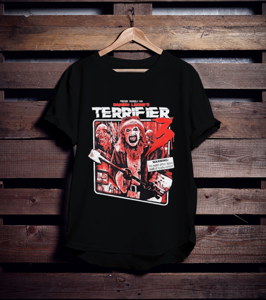 Damien Leone's Terrifier 3 Prepare Yourself Unrated Warning Graphic Violence T-Shirt