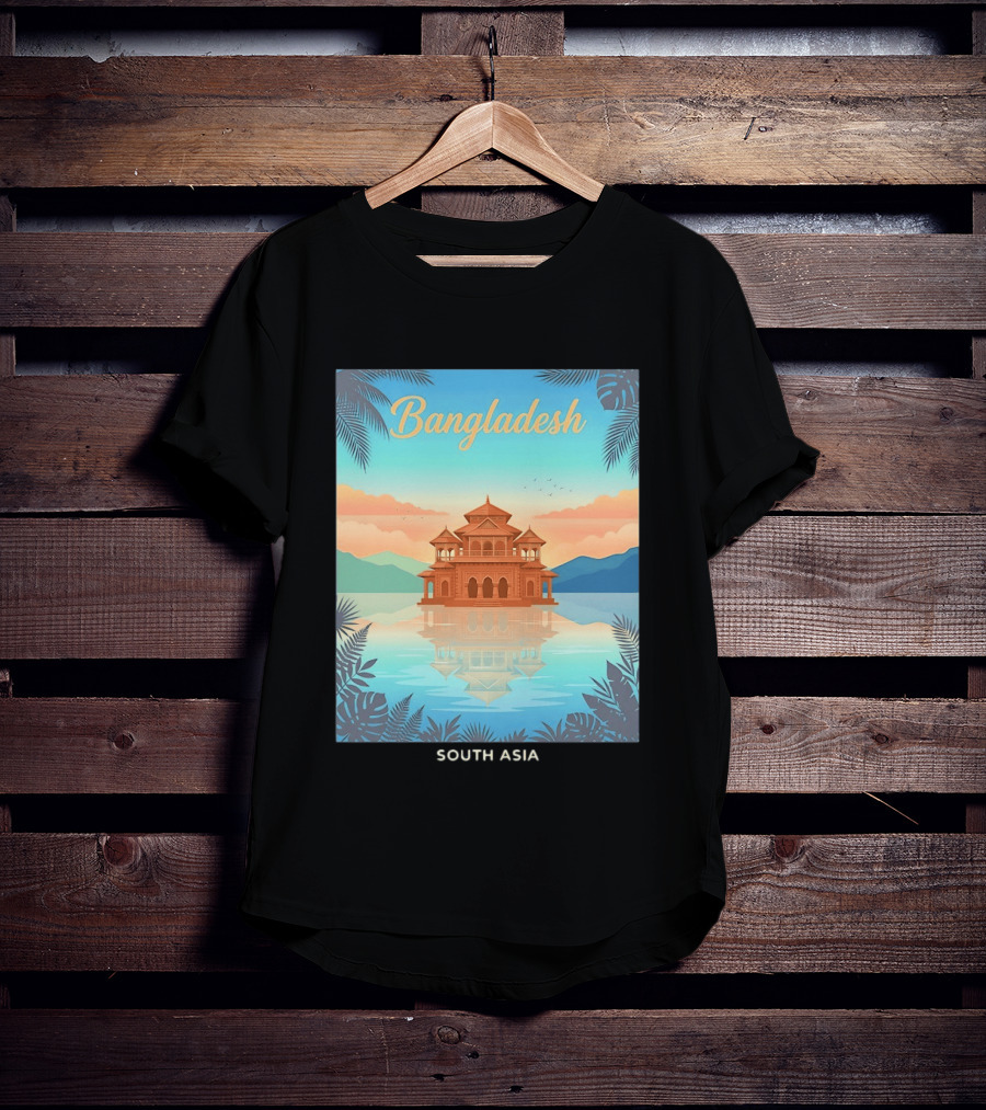 Bangladesh South Asia Travel Mosque On Water T-Shirt