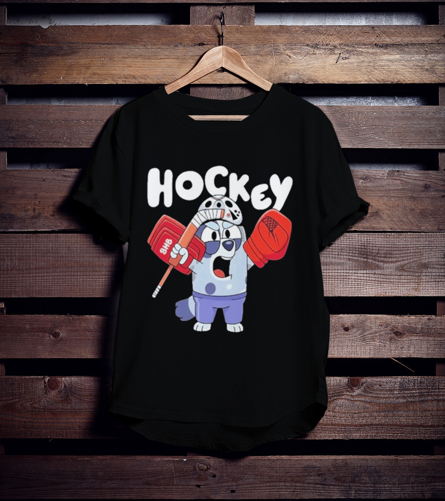 Bluey Hockey Bhb Goalie Cartoon T-Shirt