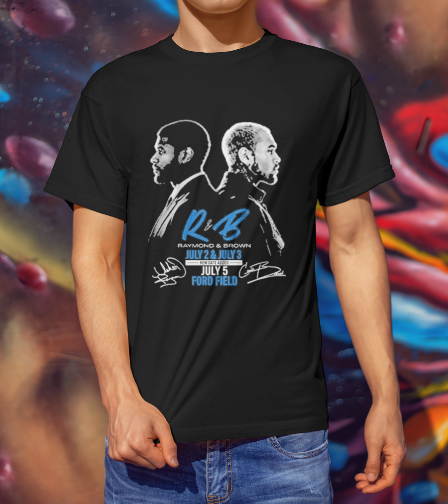 Detroit Lions Usher Raymond & Chris Brown 2026 The R&B Tour T-Shirt