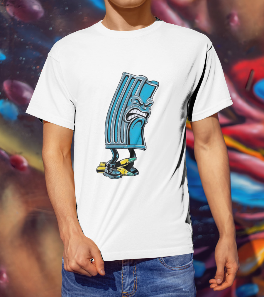 Angry Rifle Magazine With Walking Bullets T-Shirt