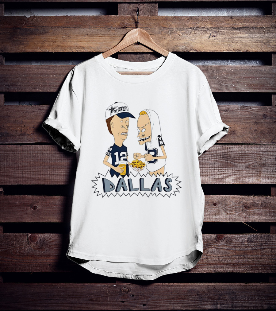 Beavis And Butt Head Dallas Cowboys Football Fans Nachos Eating Fun T-Shirt