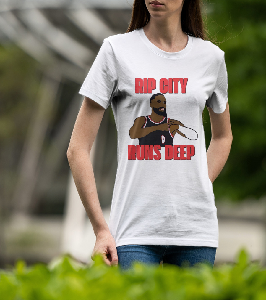 Rip City Runs Deep Damian Lillard Portland Trail Blazers T-Shirt