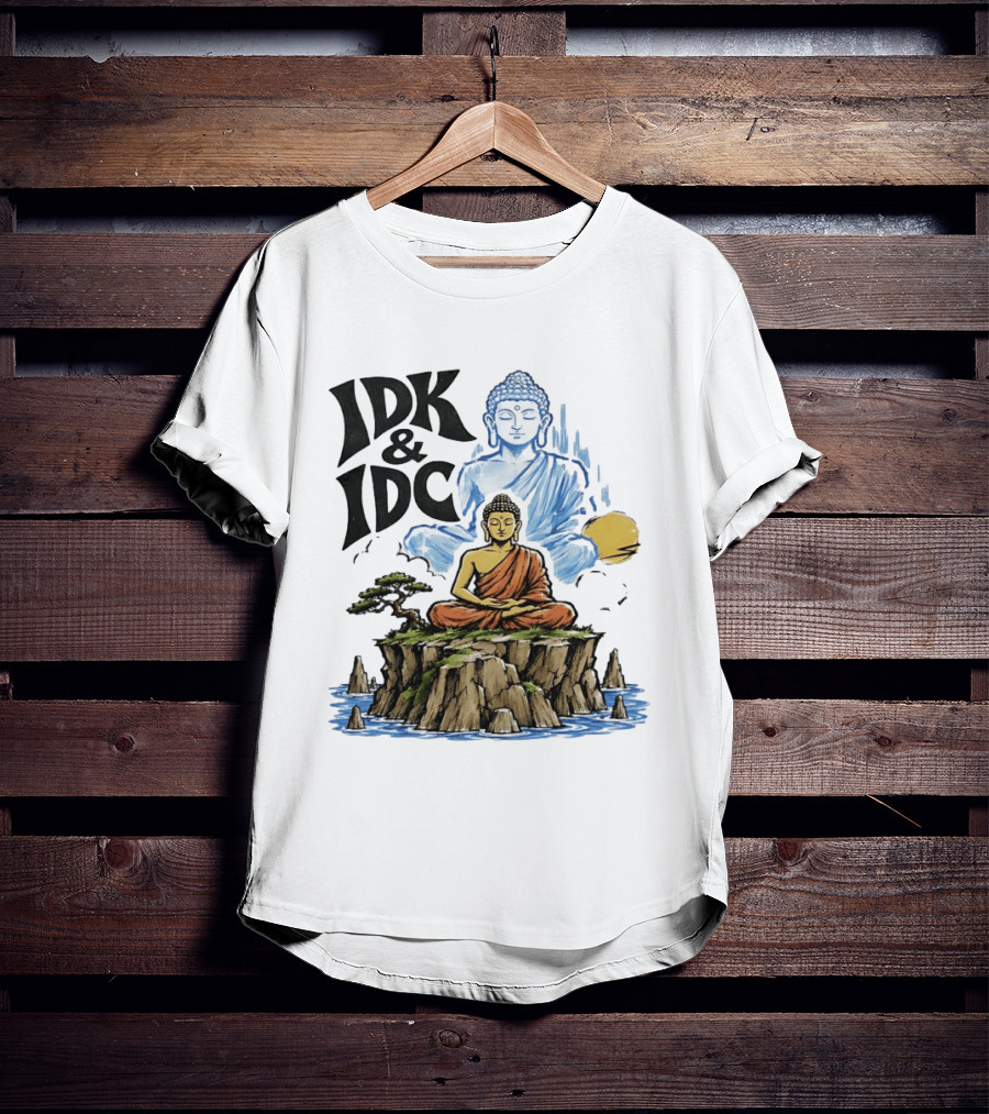 IDK IDC Buddha Meditating On Island With Zen Vibes And Spiritual Calm T-Shirt