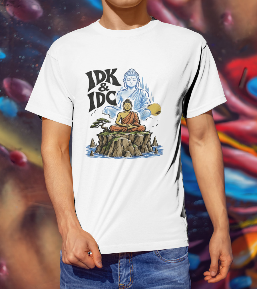 IDK IDC Buddha Meditating On Island With Zen Vibes And Spiritual Calm T-Shirt