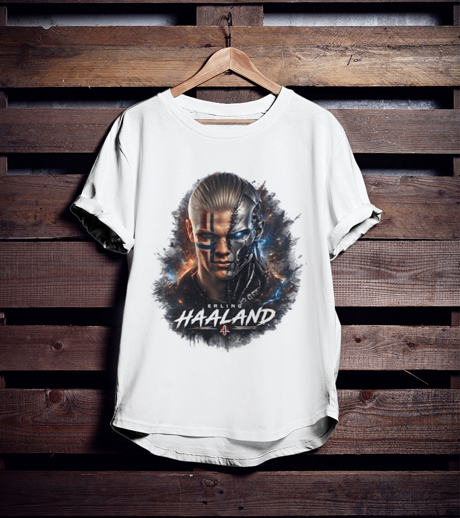 Erling Haaland Cyborg Manchester City Nordic Warrior T-Shirt