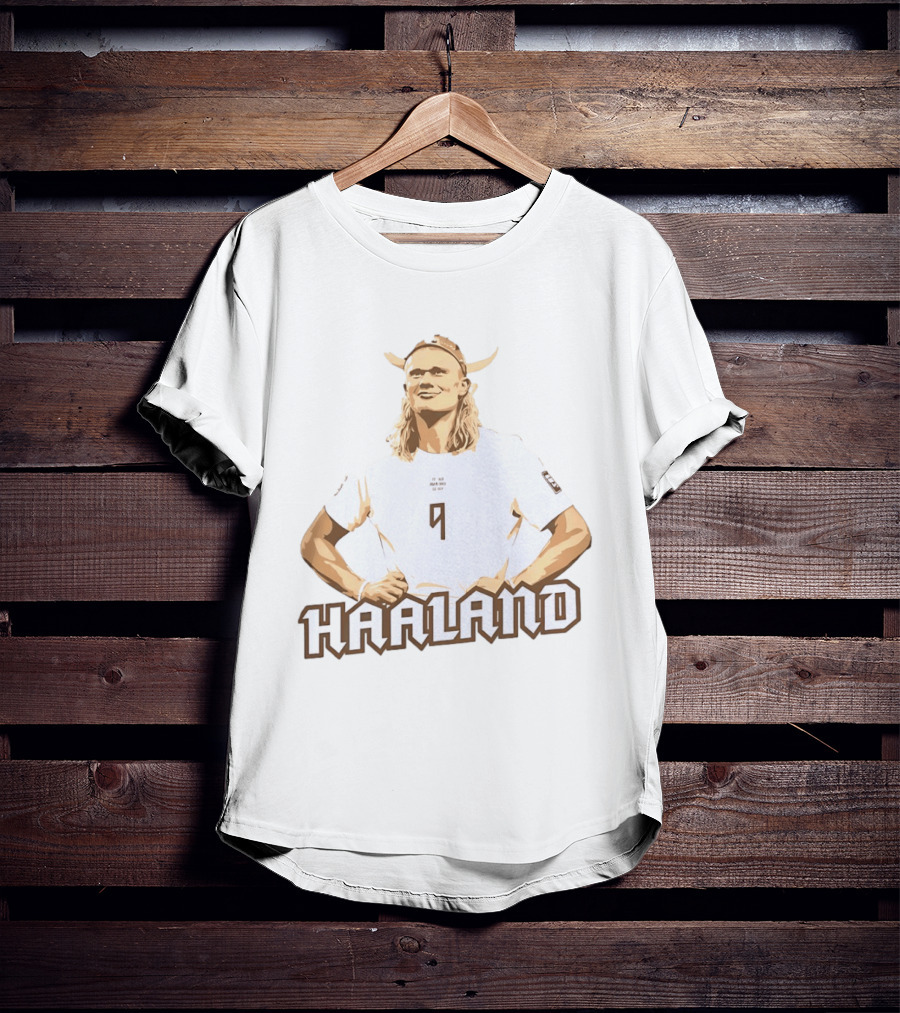 Erling Haaland Viking 9 Manchester City Football Player Horned Helmet T-Shirt