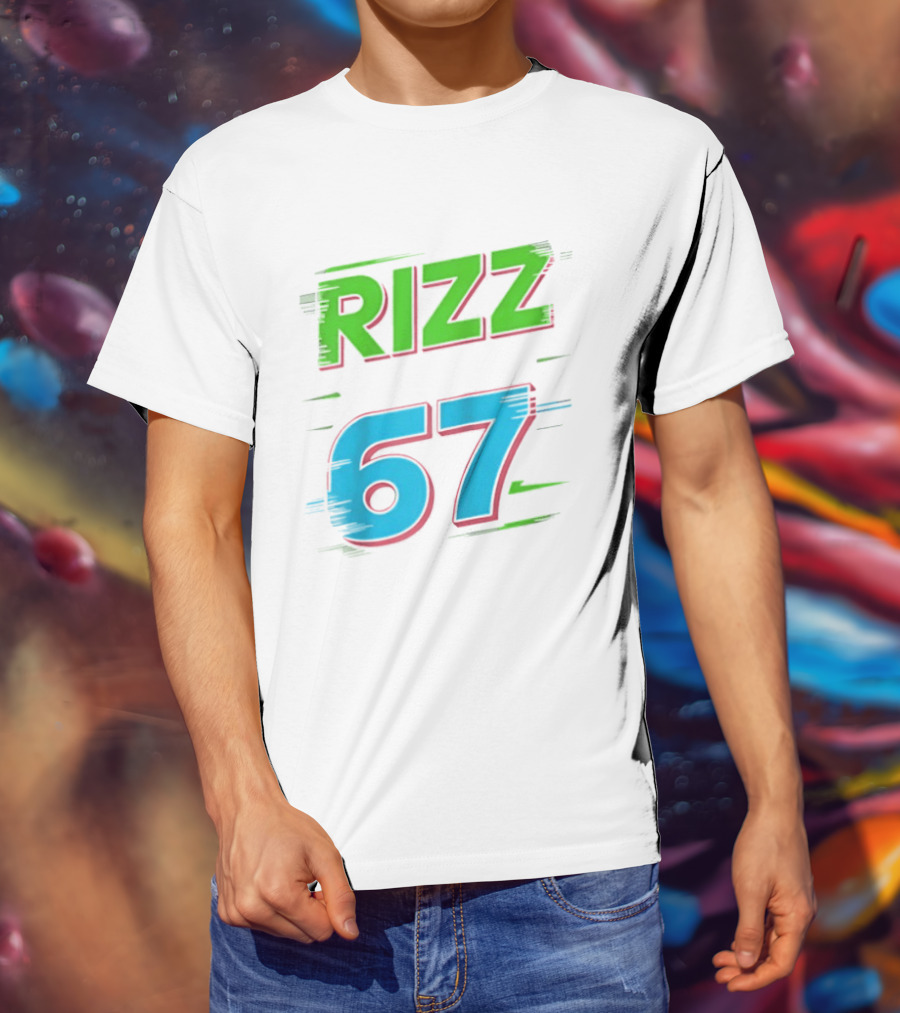 Rizz 67 Colorful Brushstroke T-Shirt